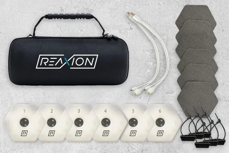 REAXION 製品キット (6 デバイス + 専用ケース + 充電ケーブル + 取付アタッチメント)